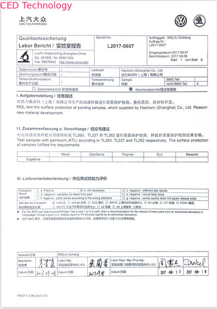 الصين HLS Coatings （Shanghai）Co.Ltd الشهادات